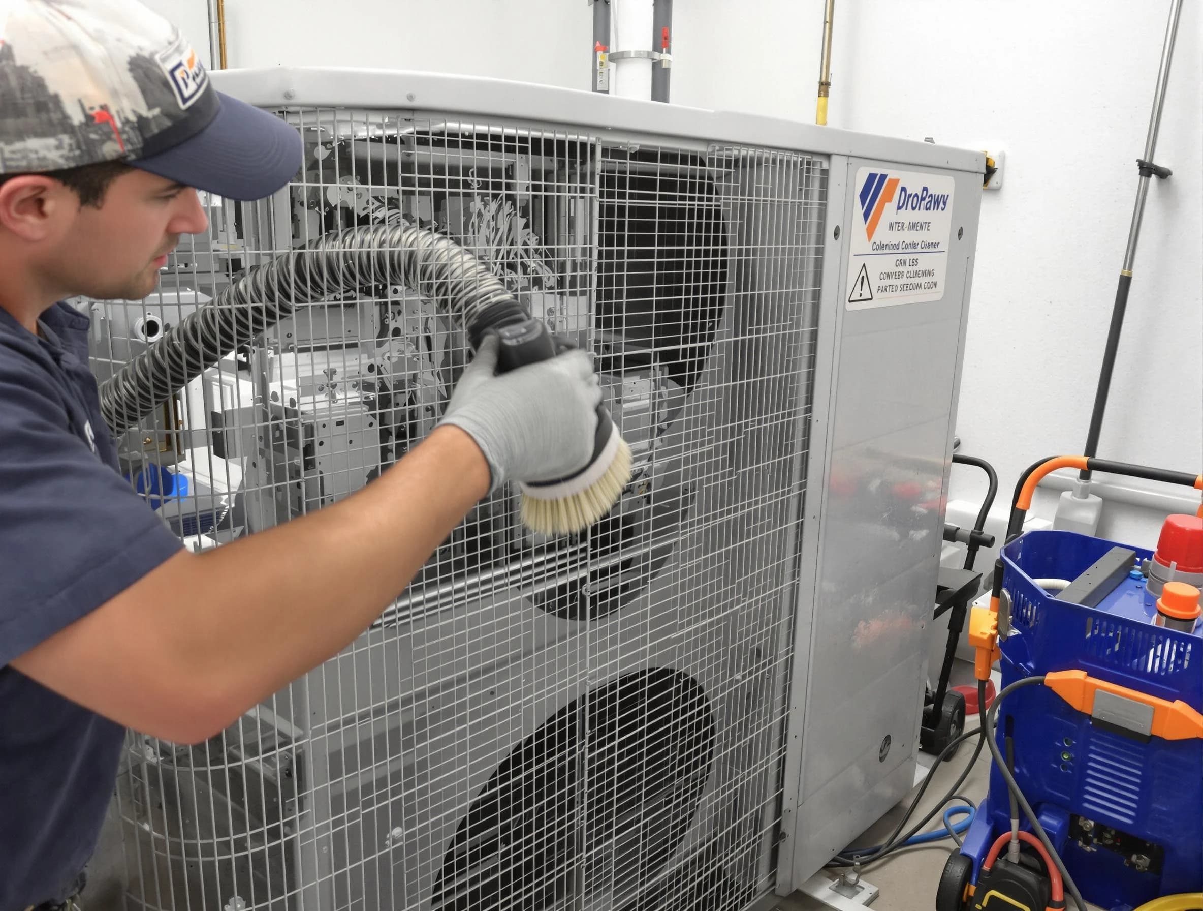 Goodyear Air Duct Cleaning specialist performing precision AC coil cleaning for improved system performance in Goodyear