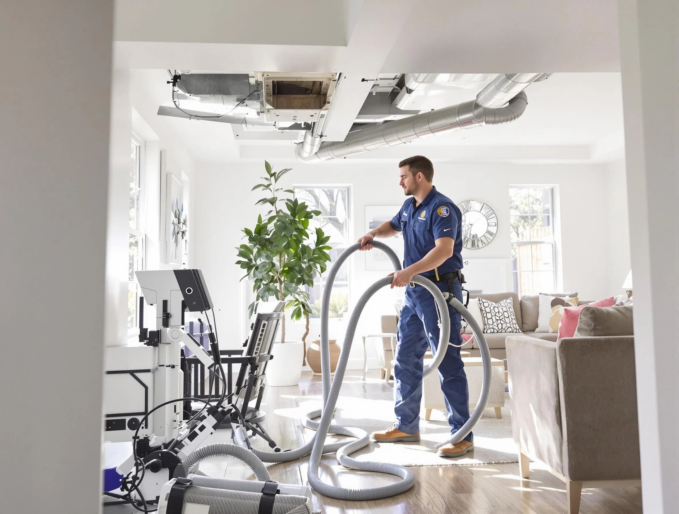 Goodyear Air Duct Cleaning technician performing thorough AC duct cleaning for enhanced cooling efficiency in Goodyear
