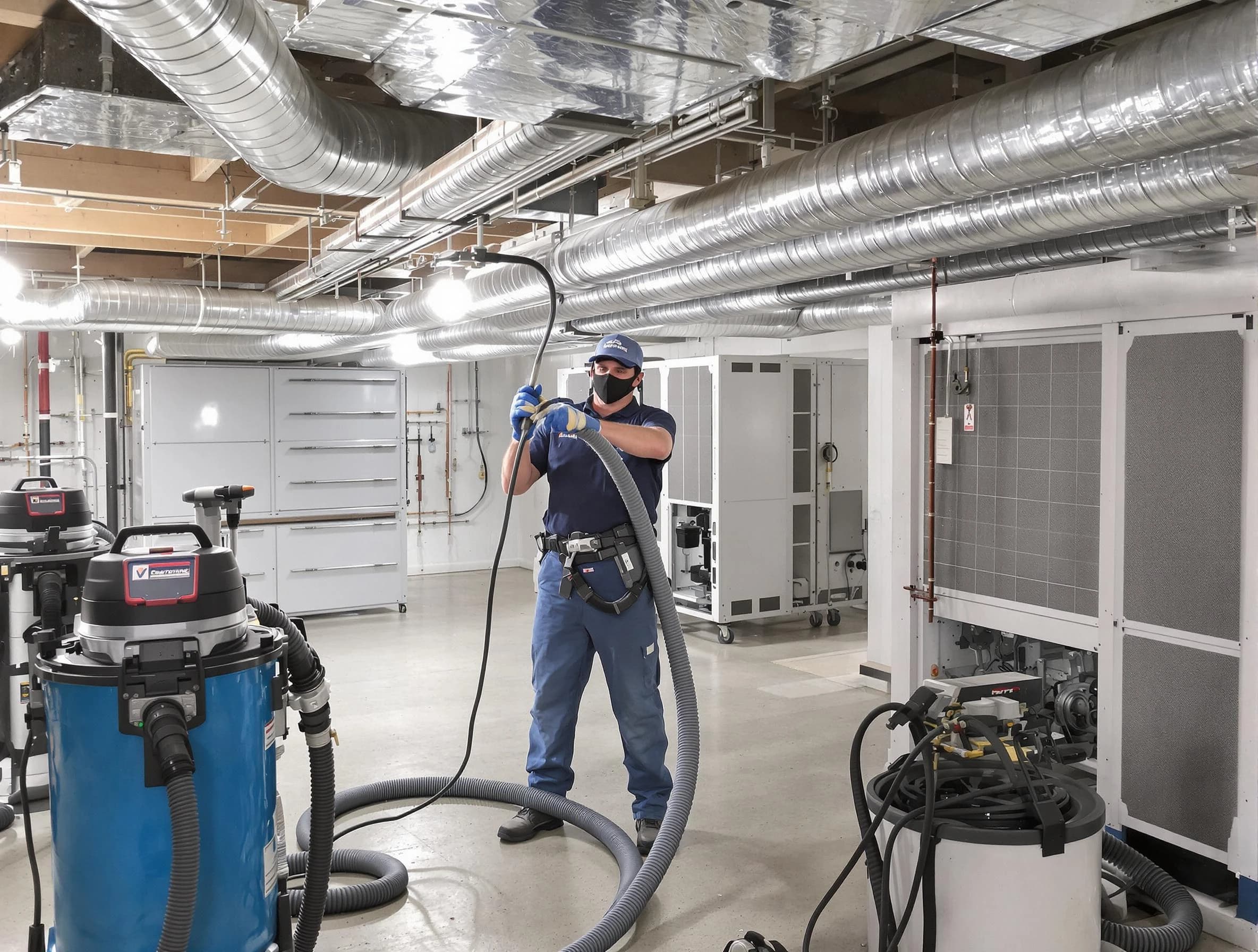 Goodyear Air Duct Cleaning specialist performing thorough central air duct cleaning for improved system efficiency in Goodyear