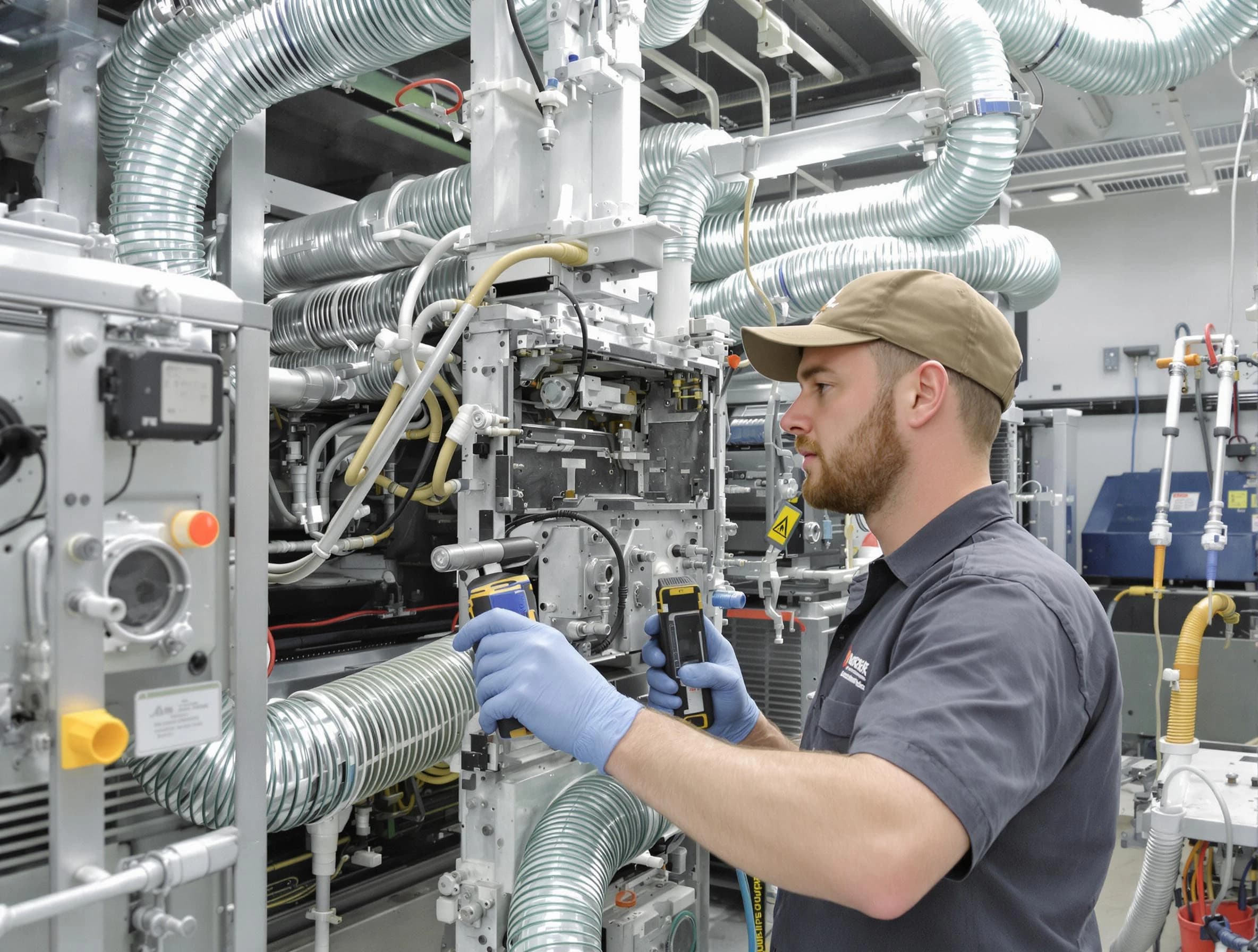 Goodyear Air Duct Cleaning technician performing precision commercial coil cleaning at a business facility in Goodyear