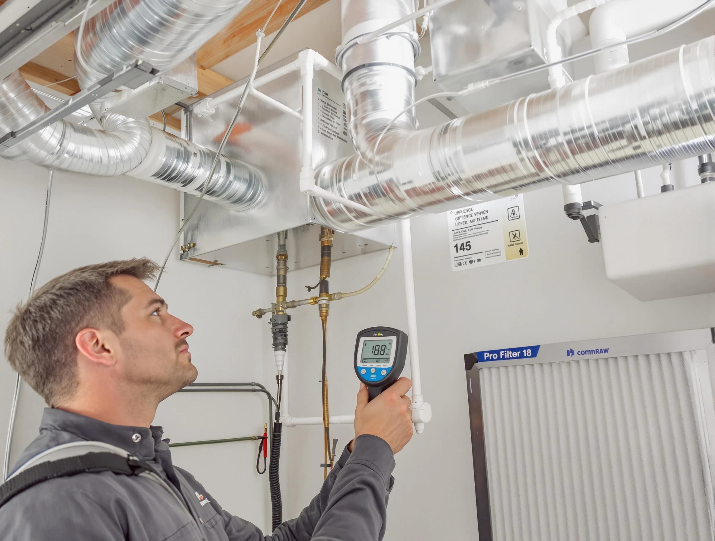 Goodyear Air Duct Cleaning expert conducting detailed filter system inspection using diagnostic tools in Goodyear