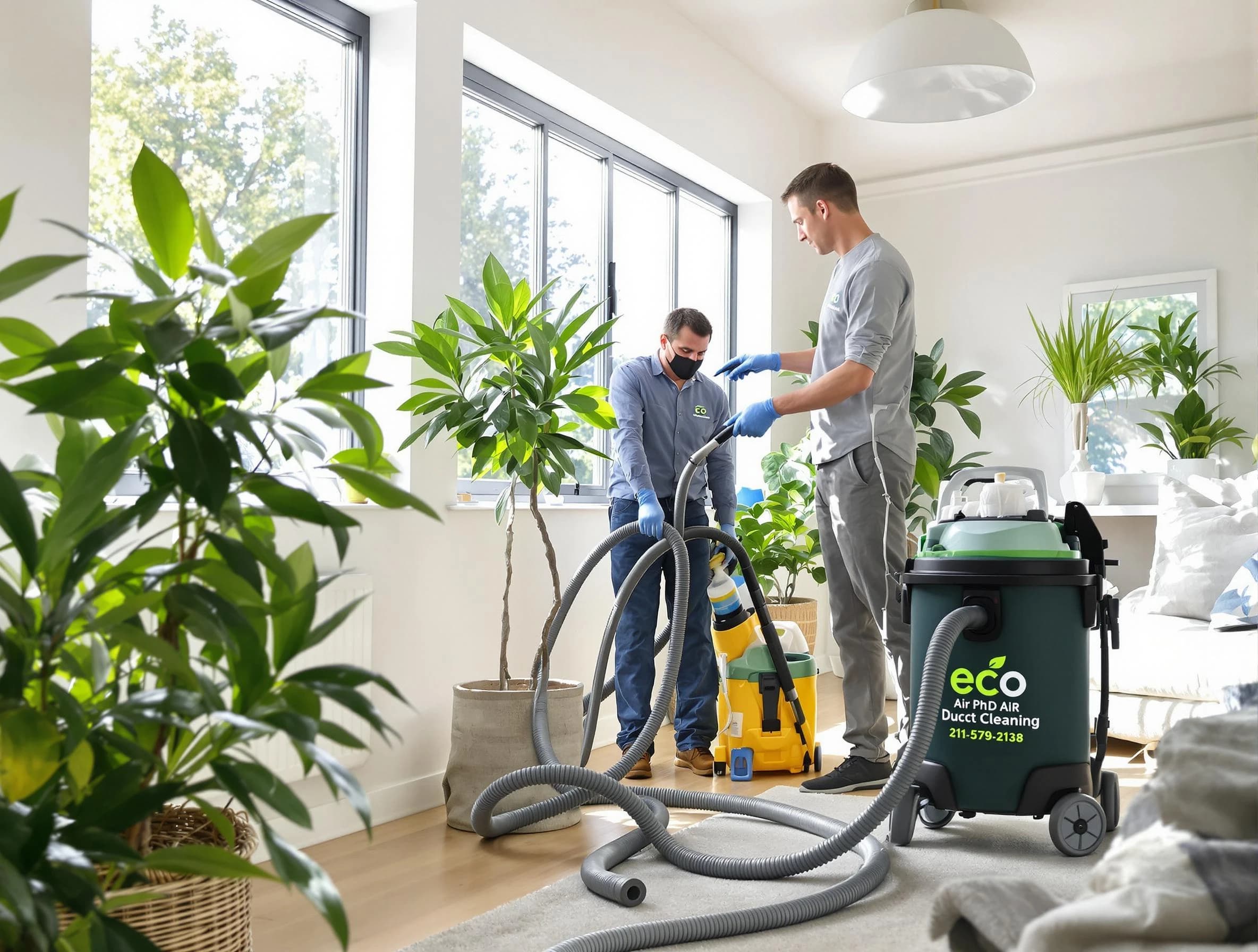 Goodyear Air Duct Cleaning technician performing eco-friendly duct cleaning using sustainable methods in Goodyear