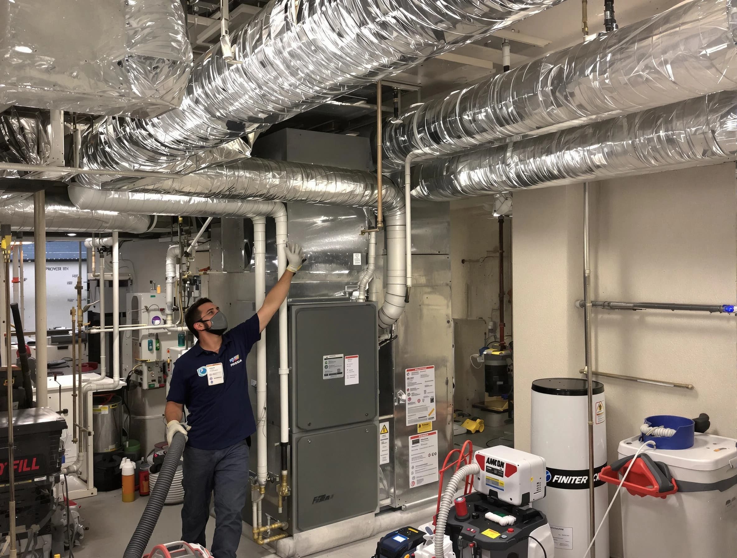 Goodyear Air Duct Cleaning specialist performing thorough furnace duct cleaning in a Goodyear residence