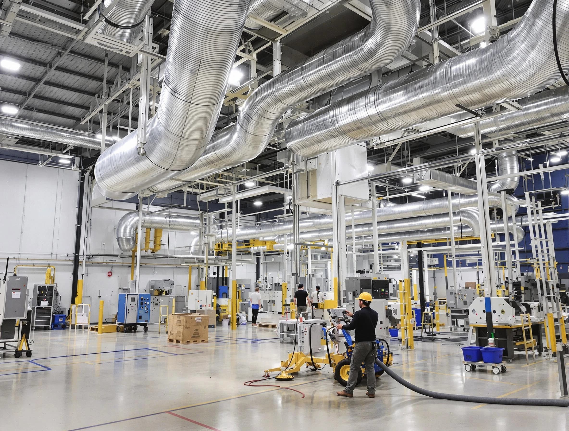 Goodyear Air Duct Cleaning team performing comprehensive industrial duct cleaning at a large facility in Goodyear