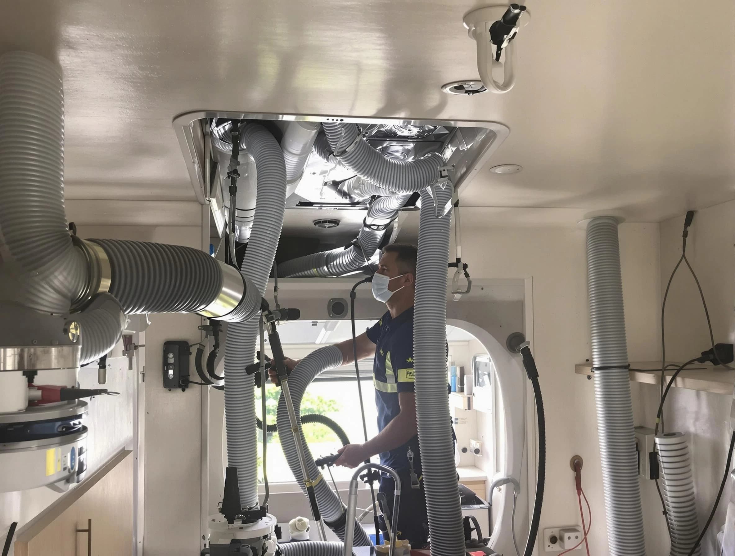 Goodyear Air Duct Cleaning specialist performing precise mobile home duct cleaning in Goodyear