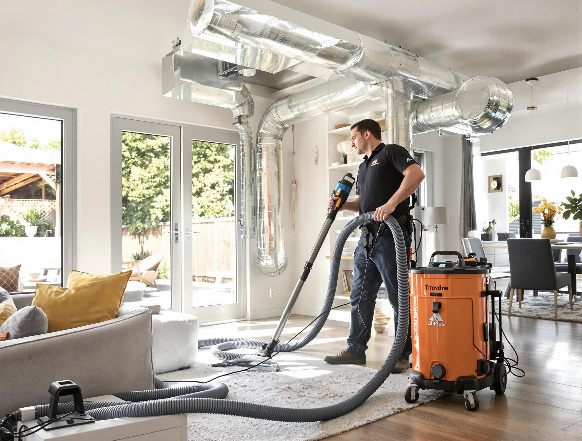 Goodyear Air Duct Cleaning specialist performing thorough residential duct cleaning using advanced equipment in Goodyear