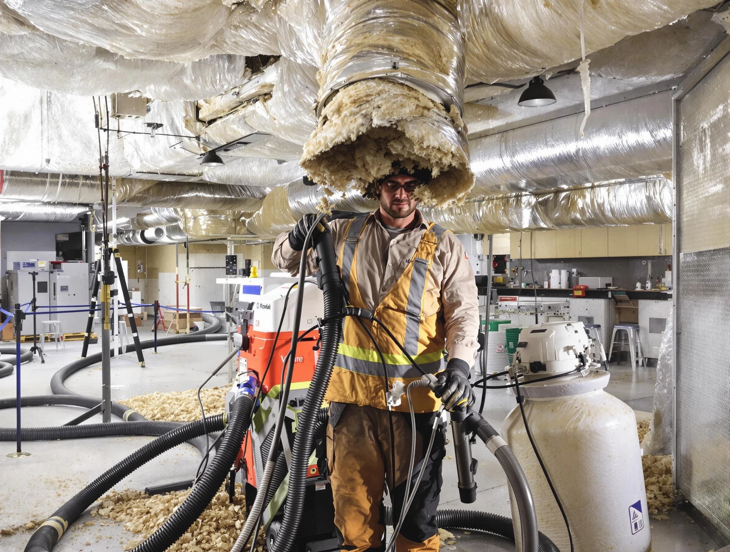 Professional vacuum insulation removal by Goodyear Air Duct Cleaning expert in Goodyear