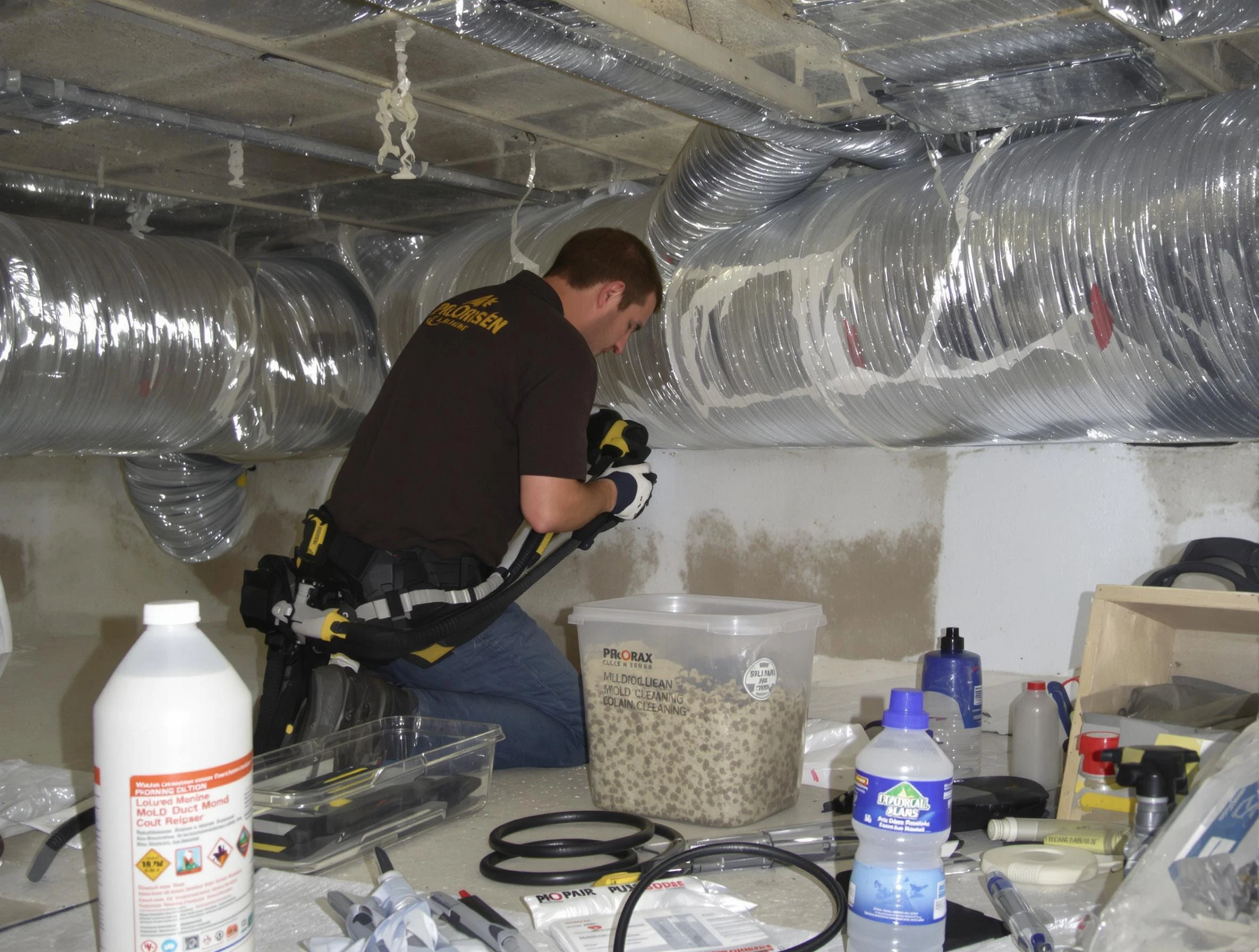 Goodyear Air Duct Cleaning specialist performing professional mold removal from air ducts in Goodyear