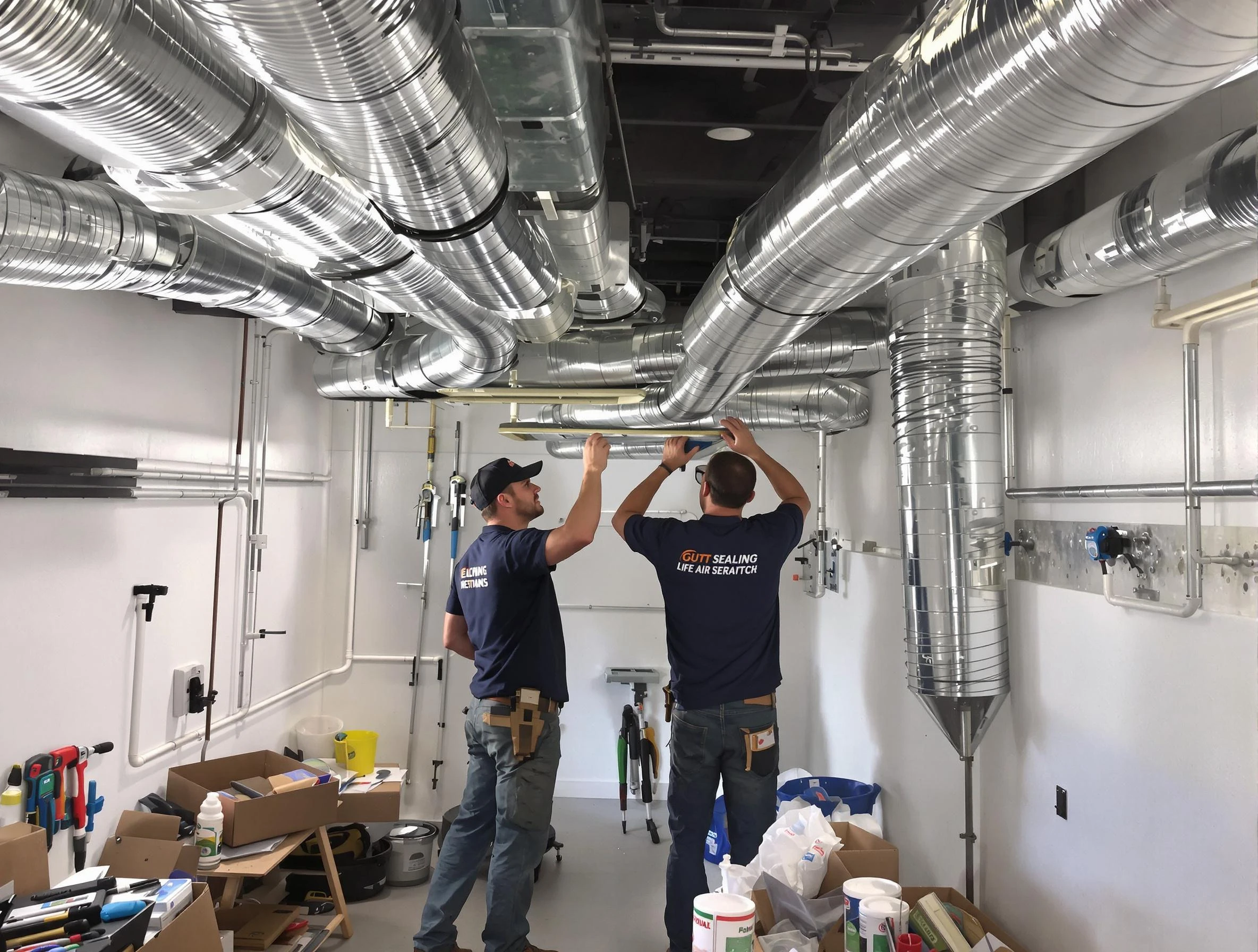 Goodyear Air Duct Cleaning technician applying professional duct sealing solutions in Goodyear