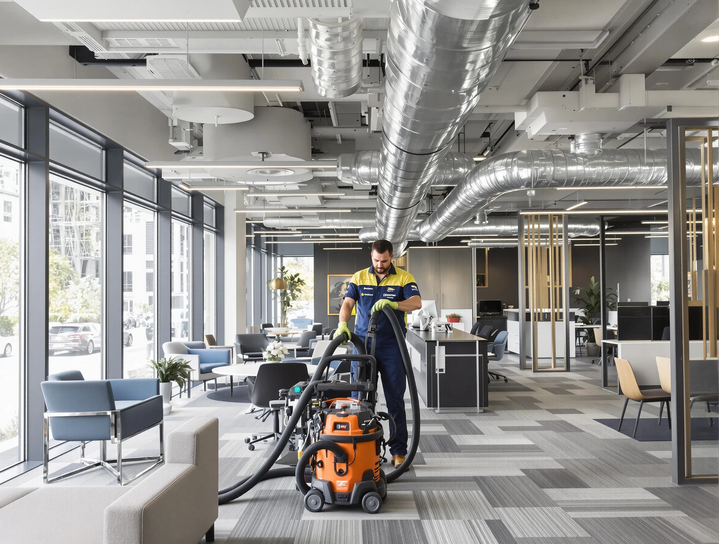 Goodyear Air Duct Cleaning team performing thorough commercial duct cleaning at a Goodyear business center