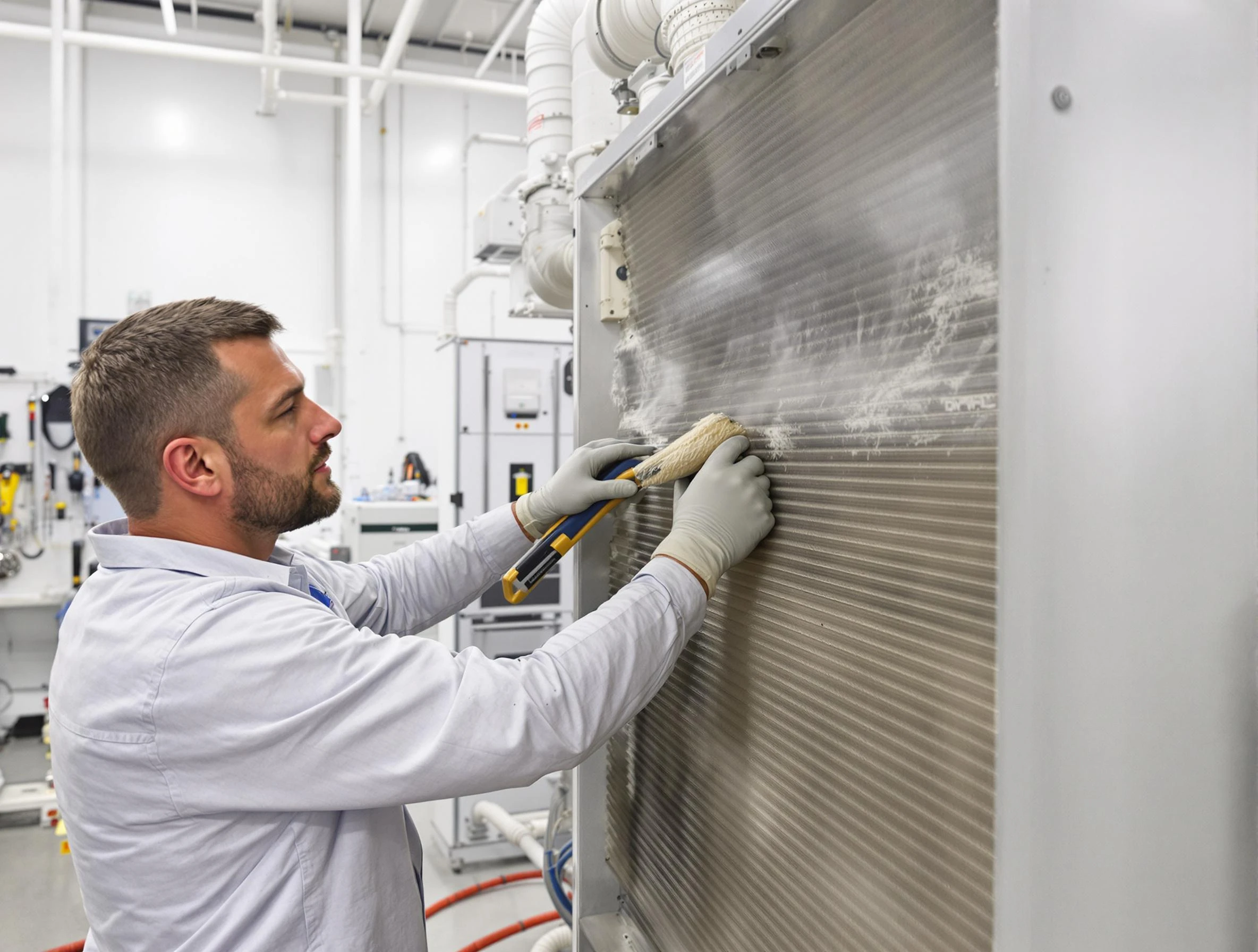 Goodyear Air Duct Cleaning technician performing precision commercial coil cleaning at a Goodyear business
