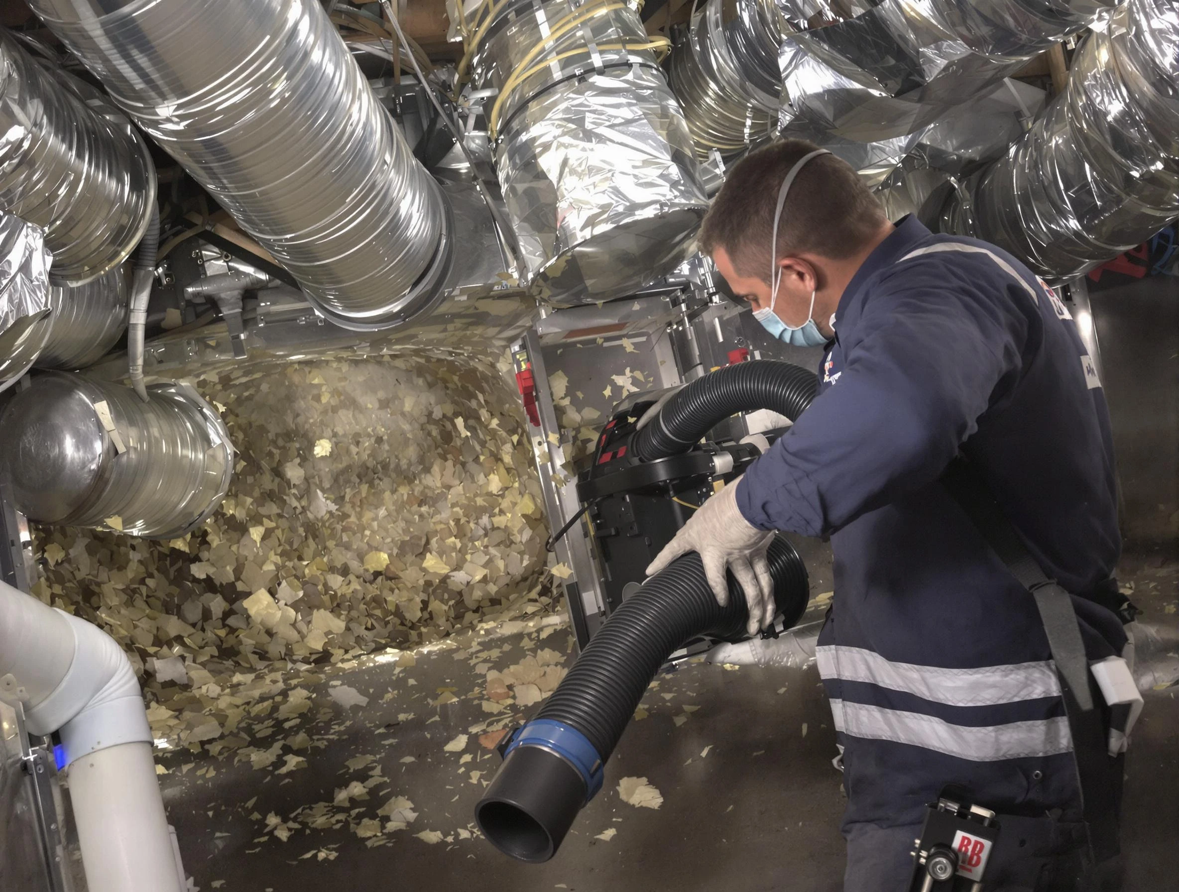Goodyear Air Duct Cleaning specialist operating negative pressure cleaning equipment for thorough duct maintenance in Goodyear